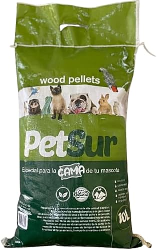 Mugar Ökologische Pellets in Beuteln von 5 kg oder 10 l, speziell für Tierbetten, absorbiert Gerüche und Feuchtigkeit (4 Beutel à 5 kg) von Mugar