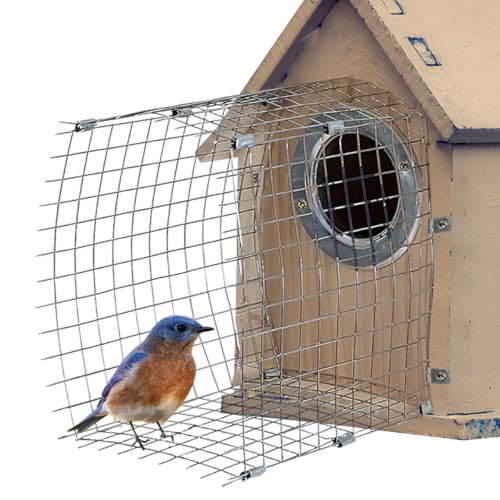 2 Stück blaues Vogelhaus Raubfischschutz, Drahteingangswächter, Schlangenschutz, Vogelhaus-Lochschutz für östliche Bluebird und ihre Babys sicher (quadratisch) von Muhubaih
