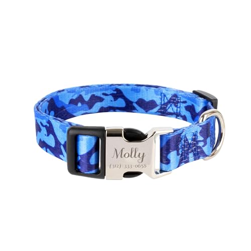 Muka Personalisierte Hundekragen benutzerdefinierte eingravierte Hundehalsband mit Namen und Telefonnummer, einstellbare Größe Muka Personalisierte Hundekragen benutzerdefinierte eingravierte Hundehalsband mit Namen und Telefonnummer, einstellbare Größe von Muka