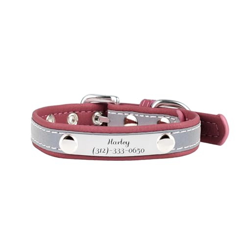Muka Reflektierendes Hundehalsband für Katzen und Hunde, mit Namensschild, graviert, verstellbar, Polyurethan, langlebig, für Katze und Hund, Rot, Größe M Muka Reflektierendes Hundehalsband für Katzen und Hunde, mit Namensschild, graviert, verstellbar, Polyurethan, langlebig, für Katze und Hund, Rot, Größe M von Muka