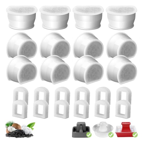 12-Packung Katzenbrunnen-Ersatzkohlefilter, 12 Stück Wasserbrunnenfilter & 12 Stück Ersatzschaum für keramische Pagode Avalon Butterfly Sedona automatische Wasserschüssel-Filter mit Vorfilterschaum 12-Packung Katzenbrunnen-Ersatzkohlefilter, 12 Stück Wasserbrunnenfilter & 12 Stück Ersatzschaum für keramische Pagode Avalon Butterfly Sedona automatische Wasserschüssel-Filter mit Vorfilterschaum von Mukkela