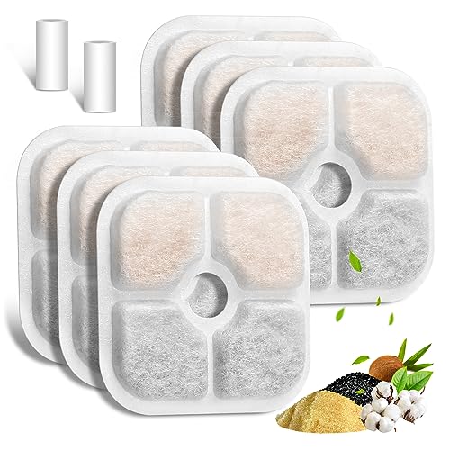 6 Stück Trinkbrunnenfilter für die Katzen-Wasserbrunnen, Katzenbrunnen Filter für 2,5L Trinkbrunnen Dreifach-Filterung Ersatzfilter Ersatzfilter für Automatischen Wasserspender, 2 Schläuche 6 Stück Trinkbrunnenfilter für die Katzen-Wasserbrunnen, Katzenbrunnen Filter für 2,5L Trinkbrunnen Dreifach-Filterung Ersatzfilter Ersatzfilter für Automatischen Wasserspender, 2 Schläuche von Mukkela