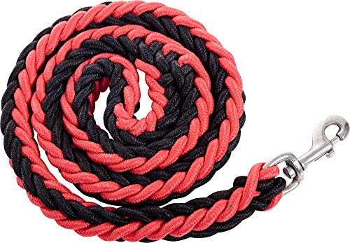 Extrem Starke Hundeleine für Große Hunde 2 cm Dick 120 cm Lang Sehr belastbar mit Karabiner, aus Nylon, Geflochten Robust und Wetterfest (Schwarz/Orange) von MularStein