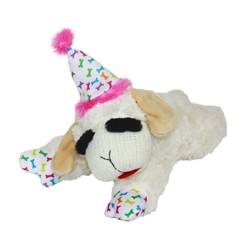 MULTIPET Lamb Chop Hundespielzeug mit Geburtstagsmütze, Rosa, 26,7 cm MULTIPET Lamb Chop Hundespielzeug mit Geburtstagsmütze, Rosa, 26,7 cm von Multi Pet