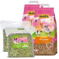 MultiFit 4er Set Holzstreu & Heu mit Kamille 11,5 kg von MultiFit