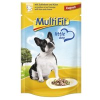 MultiFit Adult Little Dog Pouch Ragout 24x100g Schinken & Käse von MultiFit