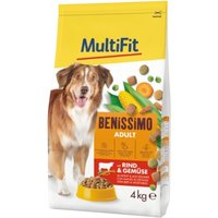MultiFit Benissimo Trockenfutter Hund Adult, mit Rind & Gemüse 4 kg von MultiFit