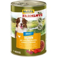 MultiFit Farmlove Adult Huhn, Geflügelherzen 6x400 g von MultiFit