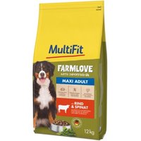 MultiFit MutiFit Farmlove Trockenfutter Hund Adult, Maxi, mit Rind & Spinat 12 kg  von MultiFit