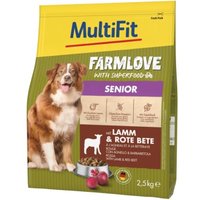 MultiFit Farmlove Trockenfutter Hund Senior, mit Lamm & Rote Beete 2,5 kg von MultiFit