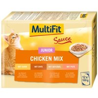 MultiFit Junior Sauce Chicken Mix Multipack 12x100 g von MultiFit