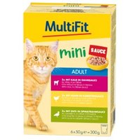 MultiFit Mini Nassfutter Katze Adult, Multipack Sauce 6x50 g Fleisch von MultiFit