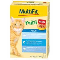 MultiFit Mini Nassfutter Katze Adult, Multipack Sauce Fisch 6x50 g von MultiFit