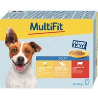 MultiFit Nassfutter Hund Ragout & Jelly Adult Multipack 12x100g von MultiFit