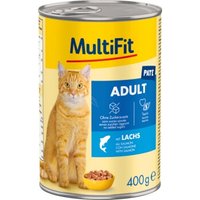 MultiFit Nassfutter Katze Adult, Paté, Lachs 12x400 g von MultiFit