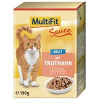 MultiFit Nassfutter Katze Adult Sauce 24 x 190g Truthahn von MultiFit
