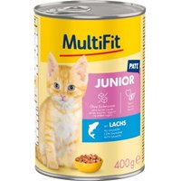 MultiFit Nassfutter Katze Junior, Paté, mit Lachs 6x400 g MultiFit Nassfutter Katze Junior, Paté, mit Lachs 6x400 g von MultiFit