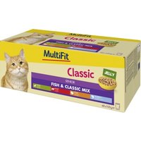 MultiFit Nassfutter Katze Senior Jelly Fish & Classic Mix 48x100g von MultiFit