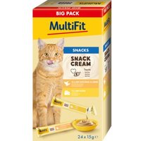 MultiFit SnackCream Katze 24 x 15 g Big Pack 2 Sorten Geflügelleber und Käse von MultiFit