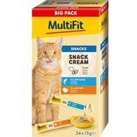 MultiFit SnackCream Katze 24 x 15 g Big Pack 2 Sorten Lamm und Pute von MultiFit