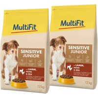 MultiFit Trockenfutter Hund, Junior, Sensitive, mit Lamm, Huhn & Reis 2x12 kg MultiFit Trockenfutter Hund, Junior, Sensitive, mit Lamm, Huhn & Reis 2x12 kg von MultiFit