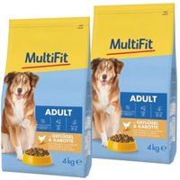 MultiFit Trockenfutter Hund Adult, mit Geflügel & Karotte 2x4 kg von MultiFit
