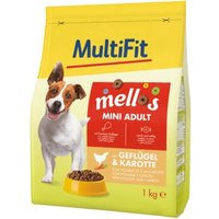 MultiFit Mellos Trockenfutter Hund Adult, Mini, Geflügel und Karotten 1 kg von MultiFit