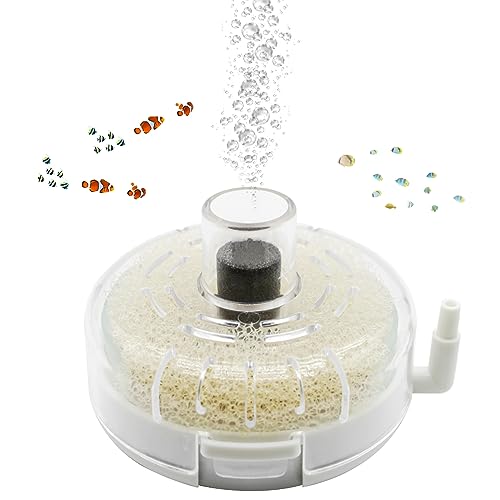 MultiValue Aquarium-Schwammfilter, ultra-leiser Aquariumfilter, kreisförmiger interner Luftreiniger, Schwammfilter mit Blasenstein, Aquarium-Zubehör für Aquarium-Filtration (S) von MultiValue
