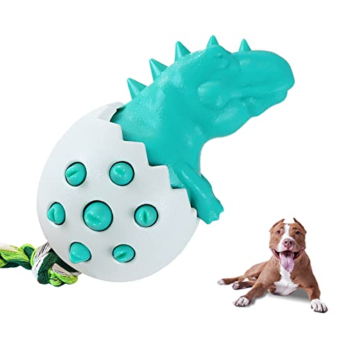 MultiValue Kauspielzeug für Hunde, beißfest, Kauspielzeug für Hunde mit Seil, interaktives Spielzeug, unzerstörbar, Dinosaurier, Hunde, Zahnbürste, Kauspielzeug für mittelgroße und kleine Welpen (Blau von MultiValue