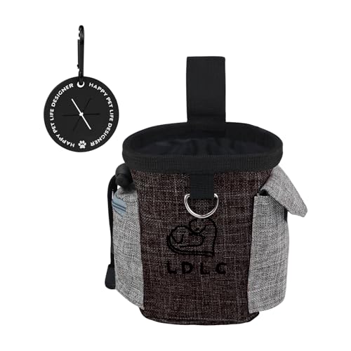 MultiValue Leckerli-Tasche für Hunde, Oxford-Stoff, mehrere Taschen, Leckerli-Tasche mit Kotbeutelspender, verstellbarer Hüftgurt, Leckerli-Tasche für Hundetraining, Spazierengehen, Spielen im Freien von MultiValue