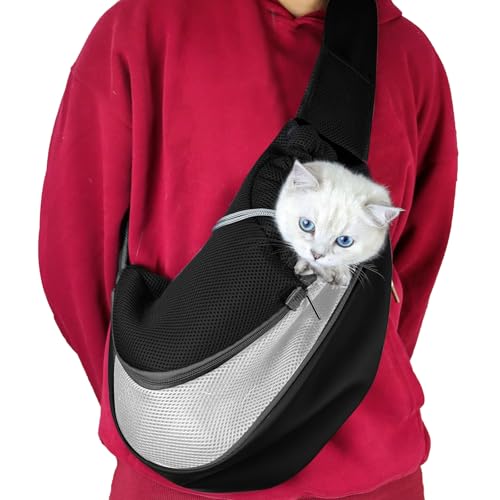MultiValue Pet Sling Bag, Retractable Buckle Small Pet Sling Bag Comfortable Adjustable Pet Sling Carrier Bag Hand-Free Pet Sling Carrier for Walking Travelling Subway (Grey) von MultiValue