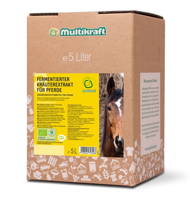 Multikraft Fermentierter Kräuterextrakt für Pferde 5L Unterstützt die Darmgesundheit von Multikraft