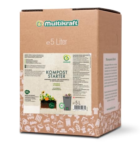 Multikraft Kompost Starter - Natürlicher Bodenhilfsstoff für schnelle Kompostierung von Garten- & Küchenabfällen - reduziert Oxidation & Fäulnis - fördert wertvollen Humus, 5 Liter von Multikraft