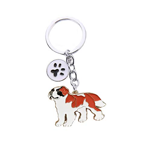 Mummumi Haustier-Schlüsselanhänger, Hundemarke, Schlüsselanhänger, kreativ, hübsch, tragbarer Metall-Schlüsselring, Autoschlüssel, Geschenk (Bernhardiner) von Mummumi