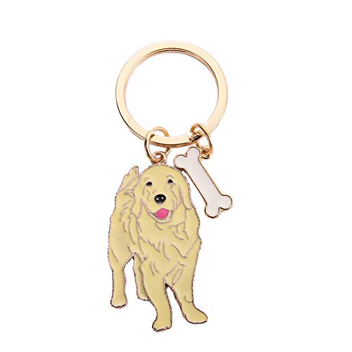 Mummumi Haustier-Schlüsselanhänger, Hundemarke, Schlüsselanhänger, kreativ, hübscher Hund, tragbarer Metallschlüssel, Dekoration, Autoschlüssel, Geschenk (Golden Retriever) von Mummumi