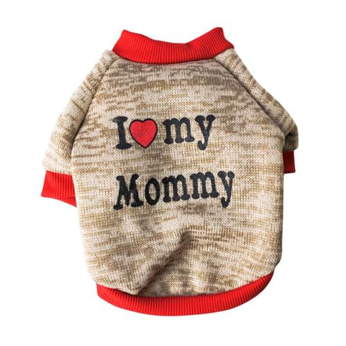 Mummumi Hunde-Shirt, Sommer-Haustierkleidung, weich, atmungsaktiv, 'I Love My Mom/Dad', Outfit für Welpen, kleine Hunde, Gelb, Größe L von Mummumi