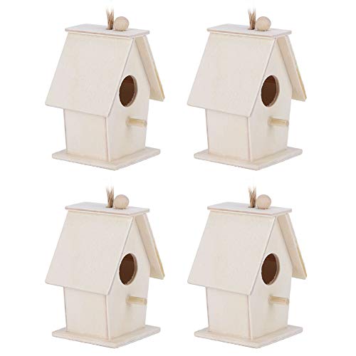 4PCs Unvollendete Hängenden Vogelhäuser, Innovative Holzvogelhäuser Im Freien Vögel Nester für Gartenbalkon Courtyard Dekoration von Mumusuki