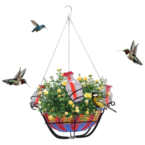 Mumusuki Hängende Vogelhäuschen, Blumenkorb Geformte Vogelfutter für Outdoor -Vogelwasser -Fütterungsstation für Hof Terrasse Garten Balkon Baumzweige Dekoration Mumusuki Hängende Vogelhäuschen, Blumenkorb Geformte Vogelfutter für Outdoor -Vogelwasser -Fütterungsstation für Hof Terrasse Garten Balkon Baumzweige Dekoration von Mumusuki