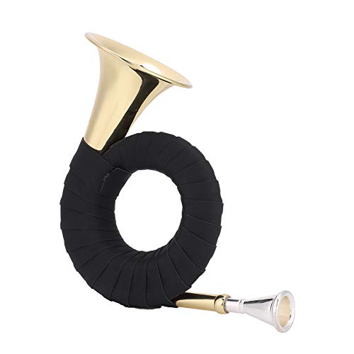 Mumusuki Pocket Brass BB Jagd Horn Französisch Hälger Mini Professionelle Messingjagd Horn mit Samtbeutel und Sauberes Tuch für Musikliebhaber und Lernende von Mumusuki