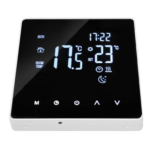 Mumusuki Thermostat für Smart-Temperatur-Controller mit LCD-Anzeige-Touchsbildschirm Fernbedienung für das Bodenheizung HLK-System AC 90-240V 4400W (3A mit WiFi-Verbindung) von Mumusuki
