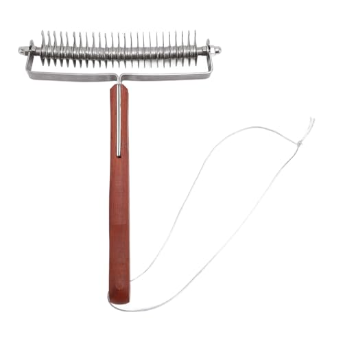 Mumusuki Untermantel Pflege Rake, Edelstahl 25 Klingen Haustier Pflege Bürste mit Anti-Rutsch-Holzgriff Heavy Duty Deshedding Brush für Hunde, Katzen, Pferde von Mumusuki