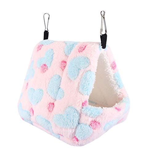 Mumusuki Warme und gemütliche Winter-warme weiche Haustier-Haus-Käfig-Bett für Hängematten-Eichhörnchen Totoro-Kaninchen(14 * 12-Rosa) von Mumusuki