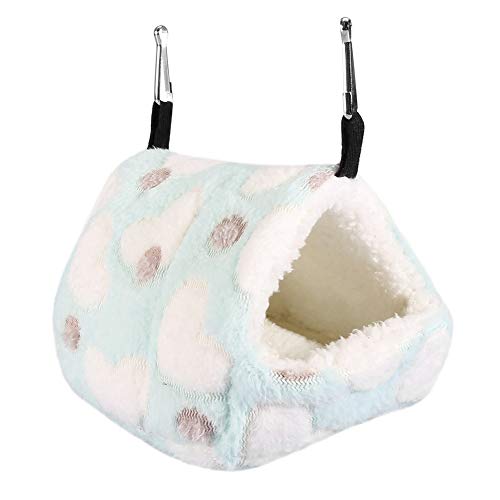 Warme und gemütliche Winter-warme weiche Haustier-Haus-Käfig-Bett für Hängematten-Eichhörnchen Totoro-Kaninchen(22 * 21-Blau) von Mumusuki