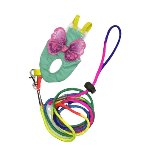 Mumuve Bunte Haustierweste mit Leine, Komfort für Nymphensittiche, Papageien, Vogel-Outfit, Fliegenanzug, Blumenmuster von Mumuve