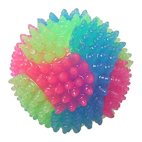 Mumuve Hundespielzeug, Ball, bunt mit hellen Zähnen, Reinigung, Kauspielzeug, leuchtendes Gummi für kleine und große Hunde, leuchtender Ball von Mumuve