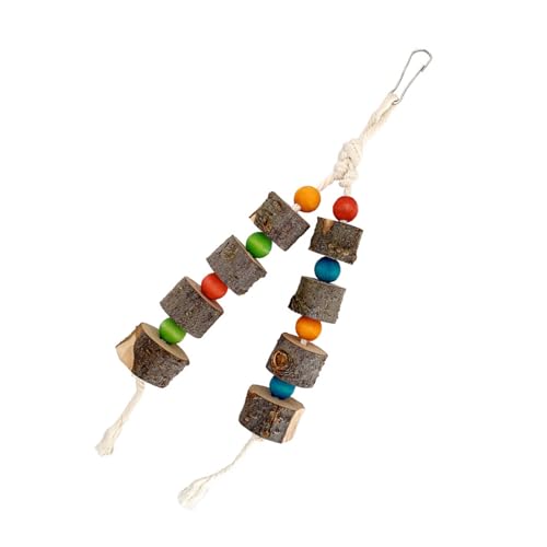 Mumuve Interaktives Vogelspielzeug fördert die Schnabelwartung und bietet lustiges hängbares Spielzeug für den Innenbereich, Vogelschnabel, Schleifen, Vogelkauspielzeug für Papageien, natürliches von Mumuve