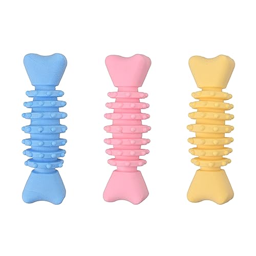 Pet Chew Toy Soft Tething Bone Dog Teeth Clean TPR Fishbones Toy Aggressive Chewers Dog Interactive Biting Chewing Toy Dog Toothbrush Teeth Cleaning Toy For Dogs Safe Dog Toy Bone Biterresistant Dog von Mumuve
