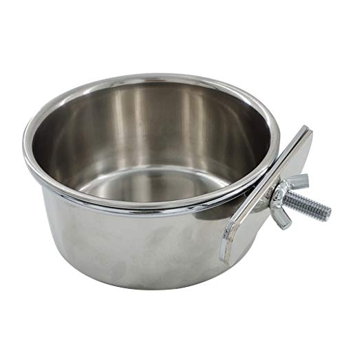 S/for M/L/XL Pet Parrot Feeding Drinking Cup Water Cage Anti-Umsatz Hanging Bowl Cup Birds Foods Dish Stainless Steel Parrot Feeder With Clamp Holder For Nymphensittich, Conure Wellensittich, Aras von Mumuve