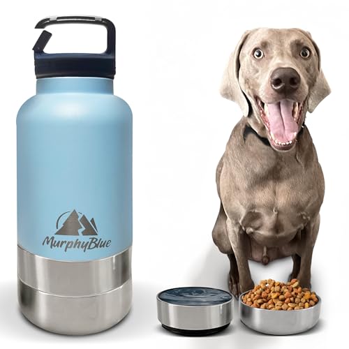 MurphyBlue Hunde-Wasserflasche | 907.2 g Edelstahl Hund Reise Wasserflasche | Tragbare Hunde Wassernapf | Hund Wasserflasche Tragbar von MurphyBlue