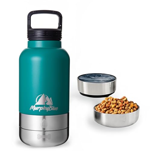 MurphyBlue Hundewasserflasche, 907.2 g Hund Reise Wasserflasche | Deckel mit integriertem Karabiner | Tragbare Hundewasserflasche | Tragbare Hundewasserschale | Wasserflasche für Hunde | Hund von MurphyBlue